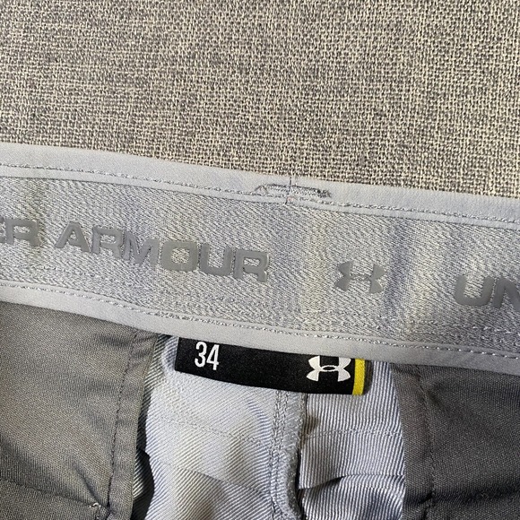 Under Armour UA Golf Chino Shorts Mens Size 34 Grey Stretch Performance - Picture 3 of 9